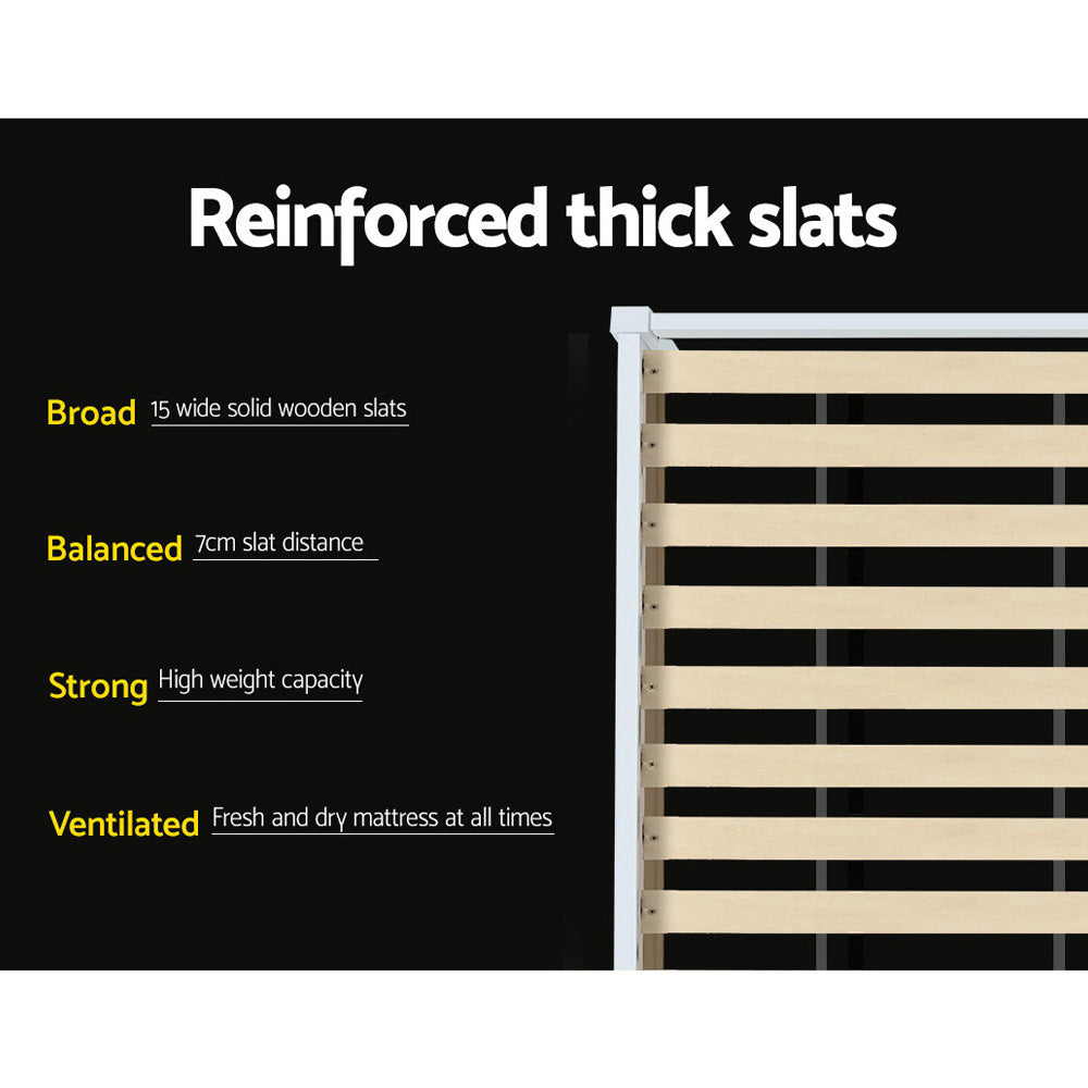 Comforstation LEXI King Single Wooden Bed Frame in White