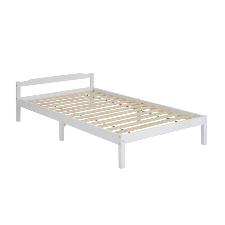 Comforstation LEXI King Single Wooden Bed Frame in White