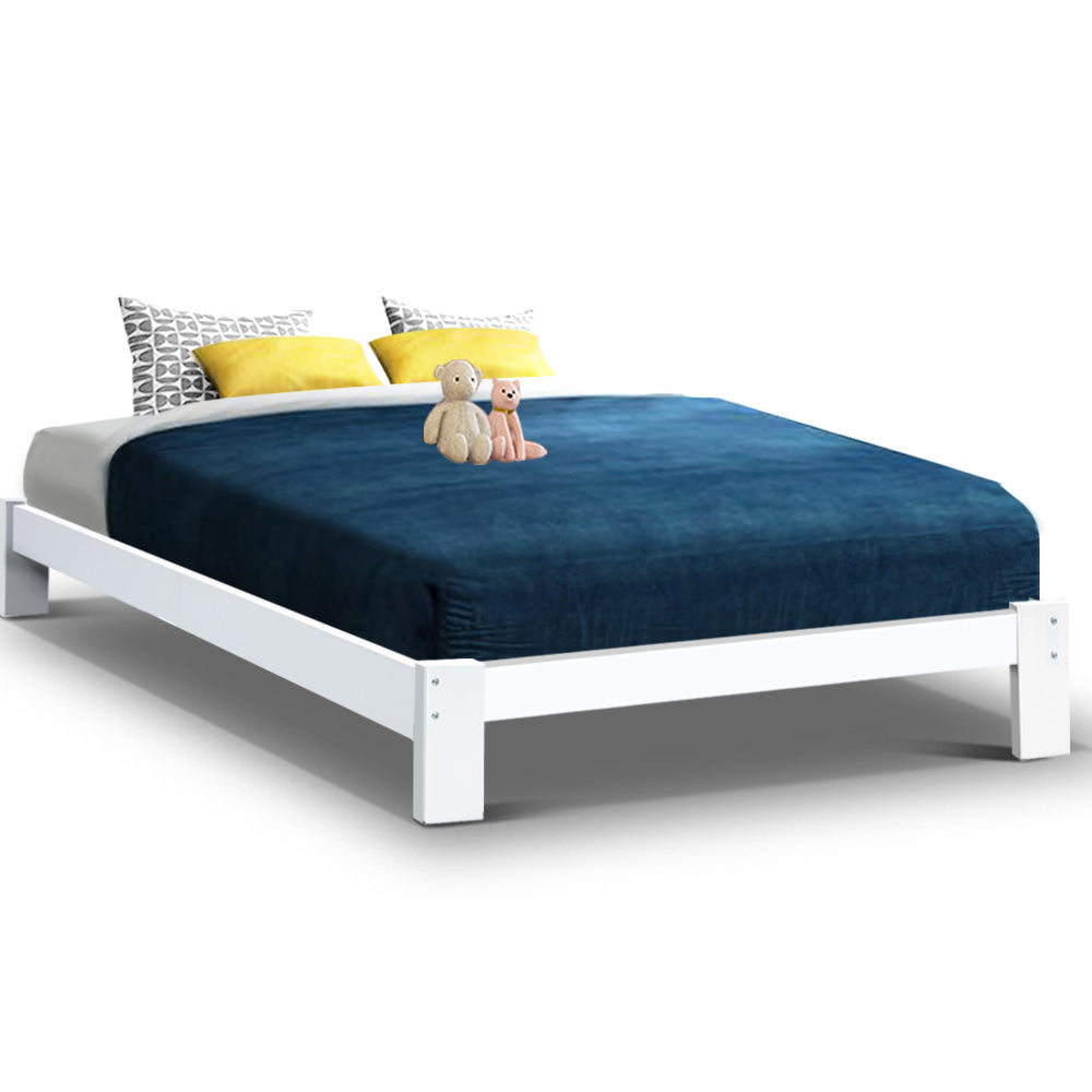 Comforstation Jade Double Bed Frame - White Pine Wood