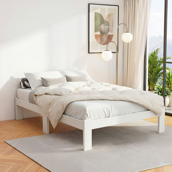Comforstation Jade Double Bed Frame - White Pine Wood