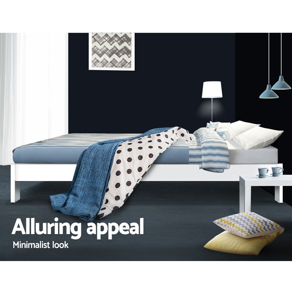 Comforstation Jade Double Bed Frame - White Pine Wood