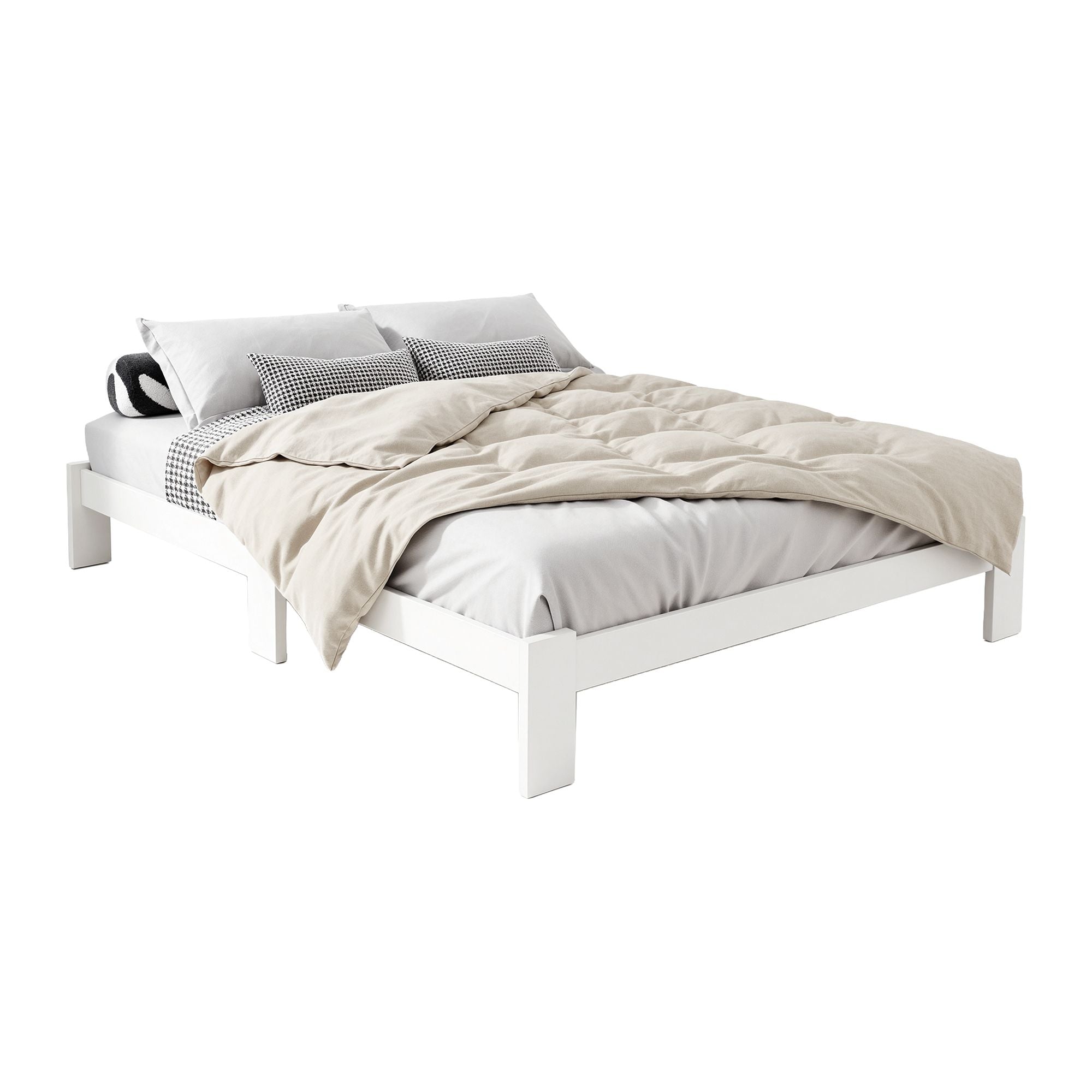 Comforstation Jade Double Bed Frame - White Pine Wood