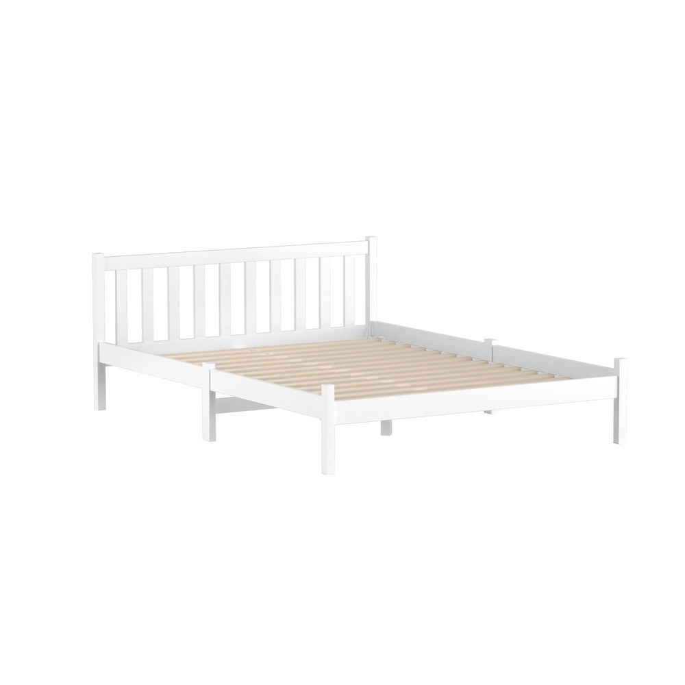 Comforstation Sofie Double Size Wooden Bed Frame - White