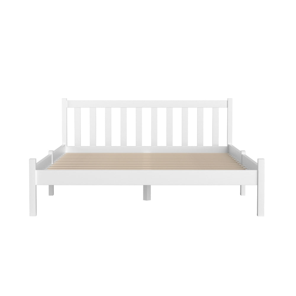 Comforstation Sofie Double Size Wooden Bed Frame - White