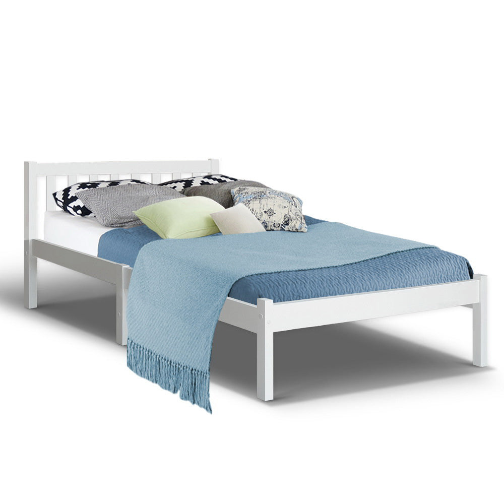 Comforstation Sofie King Single Wooden Bed Frame in White