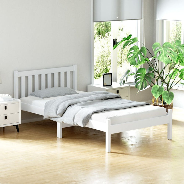 Comforstation Sofie King Single Wooden Bed Frame in White
