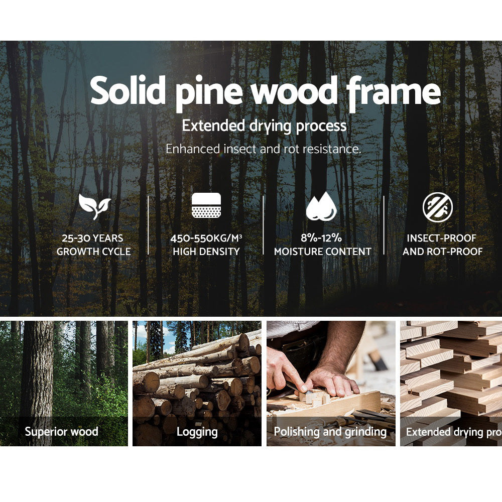 Comforstation Sofie King Single Wooden Bed Frame in White