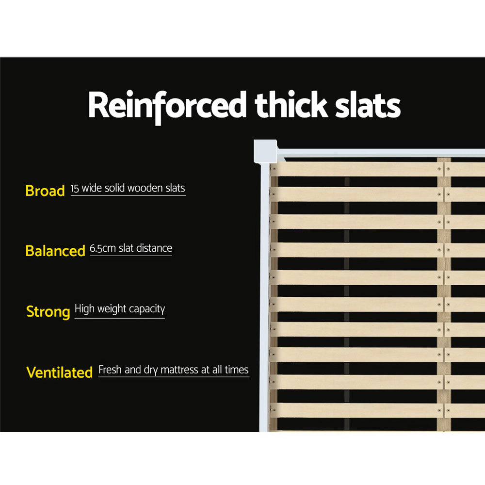 Comforstation Double Wooden Bed Frame in White