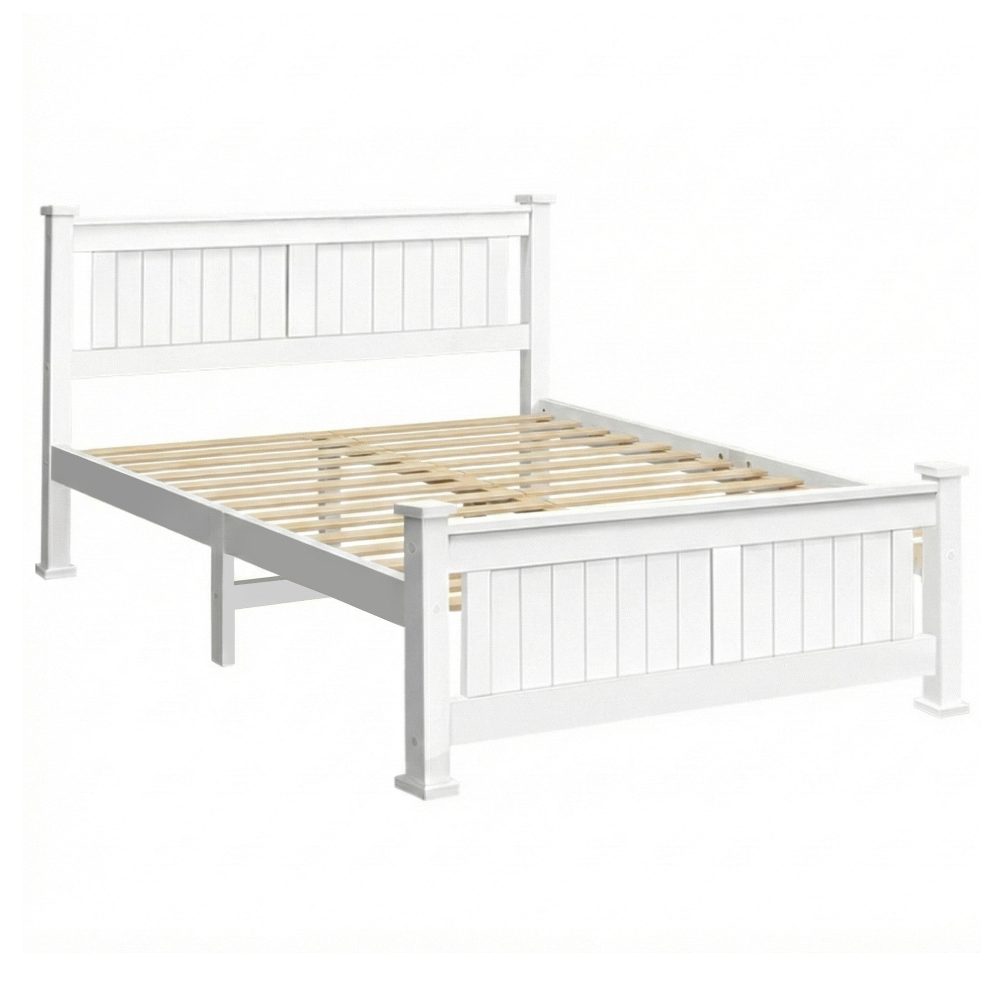 Comforstation Double Wooden Bed Frame in White