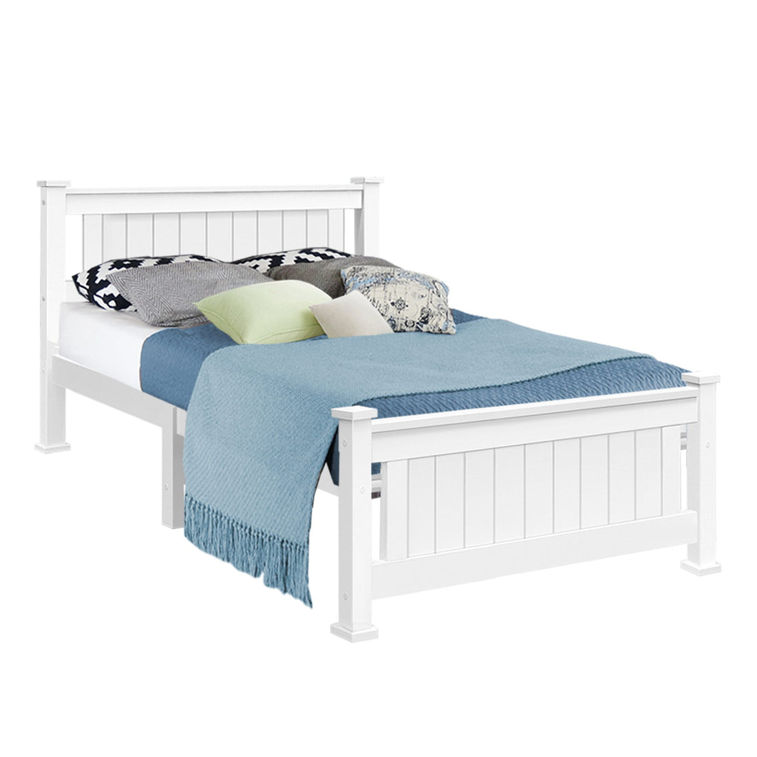 Comforstation King Single Wooden Bed Frame in White