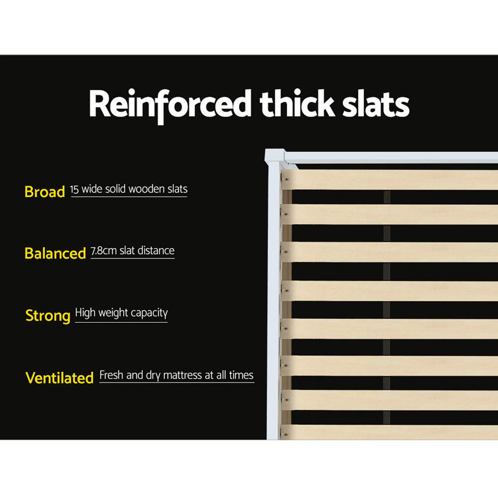 Comforstation Elvis King Single Wooden Trundle Bed - White