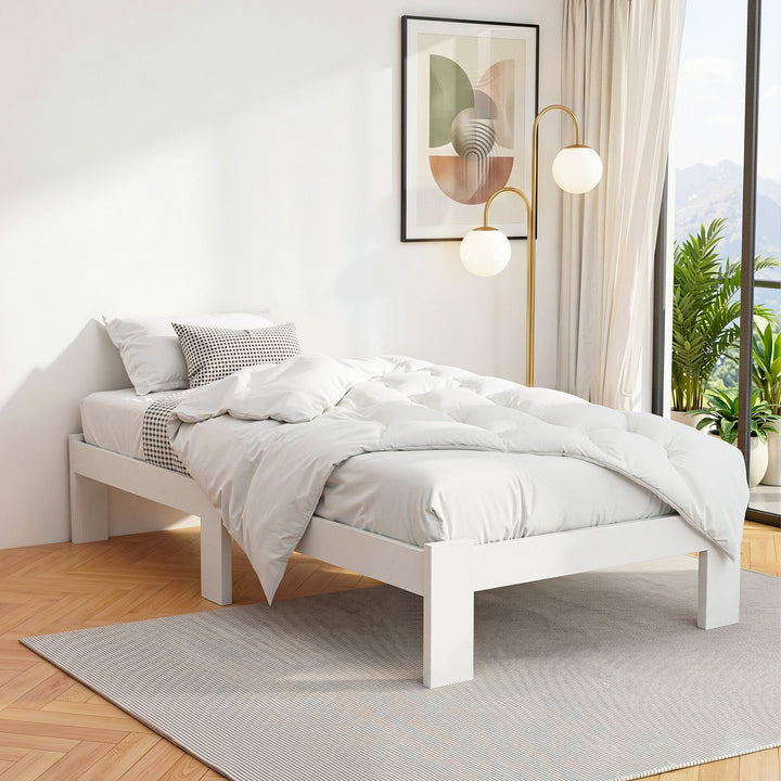 Comforstation Jade King Single Bed Frame - White Pine Wood