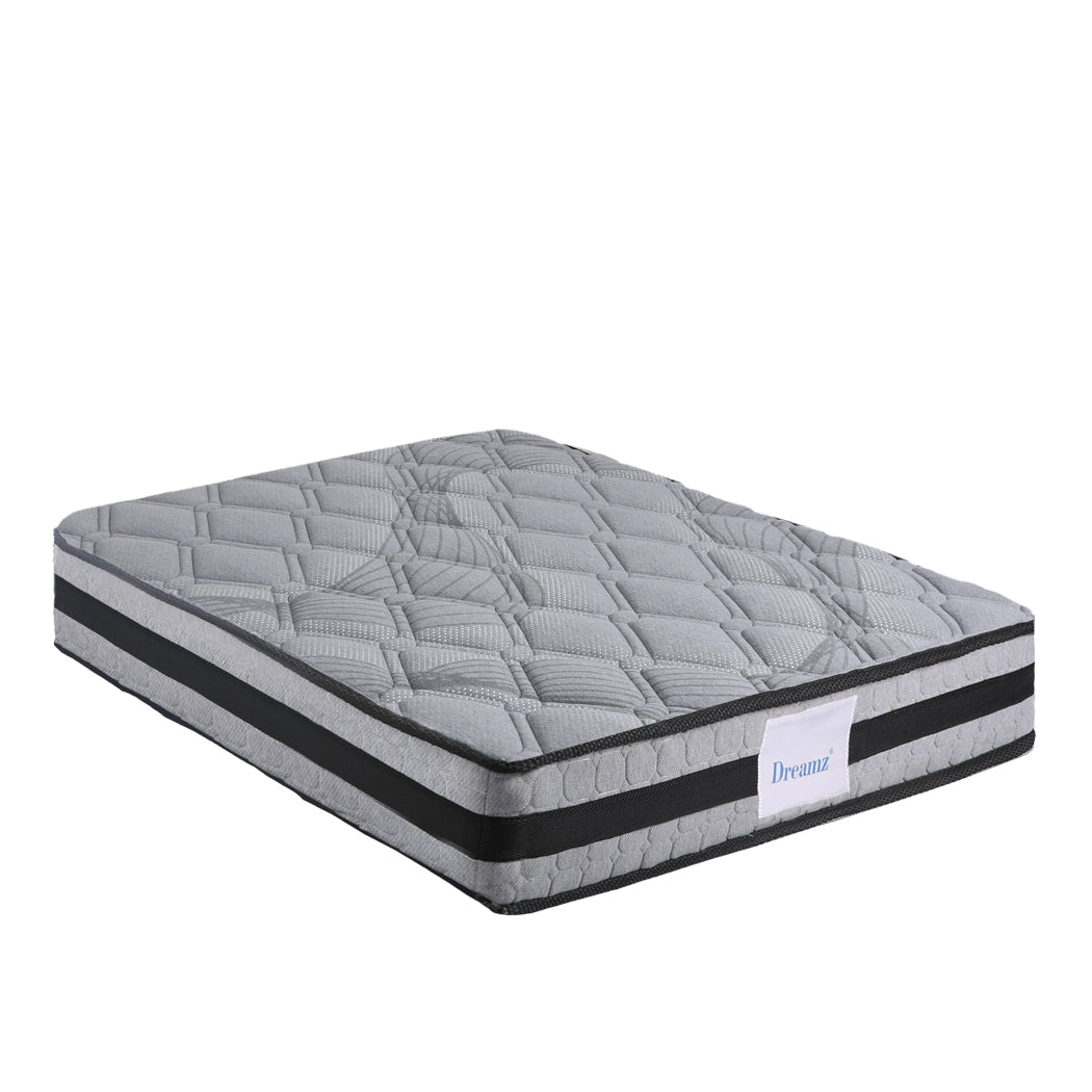 Charlotte 22cm Spring Foam Mattress Medium Firm Dark Grey - Queen