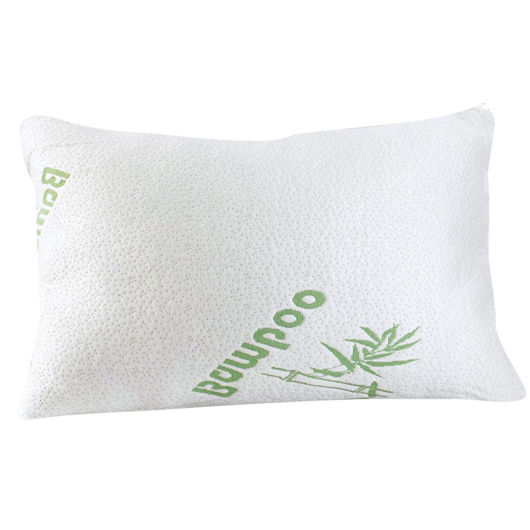 Set of 2 Memory Foam Pillow with Bamboo Fabric Cover