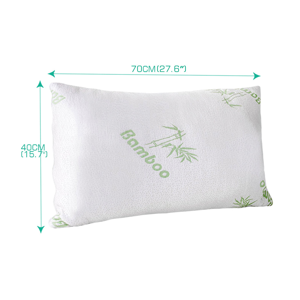 Set of 2 Memory Foam Pillow with Bamboo Fabric Cover