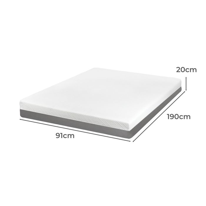 Piper 20cm Memory Foam Mattress Egg Crate Gel HD Medium Firm Soft - Single