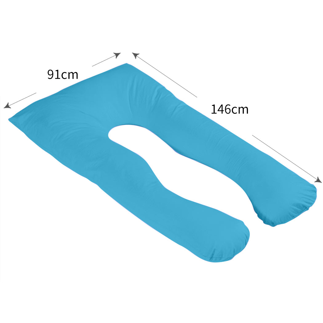 Fabric Maternity Pregnancy Pillow Cases Nursing Sleeping Body Support Feeding Boyfriend - Teal