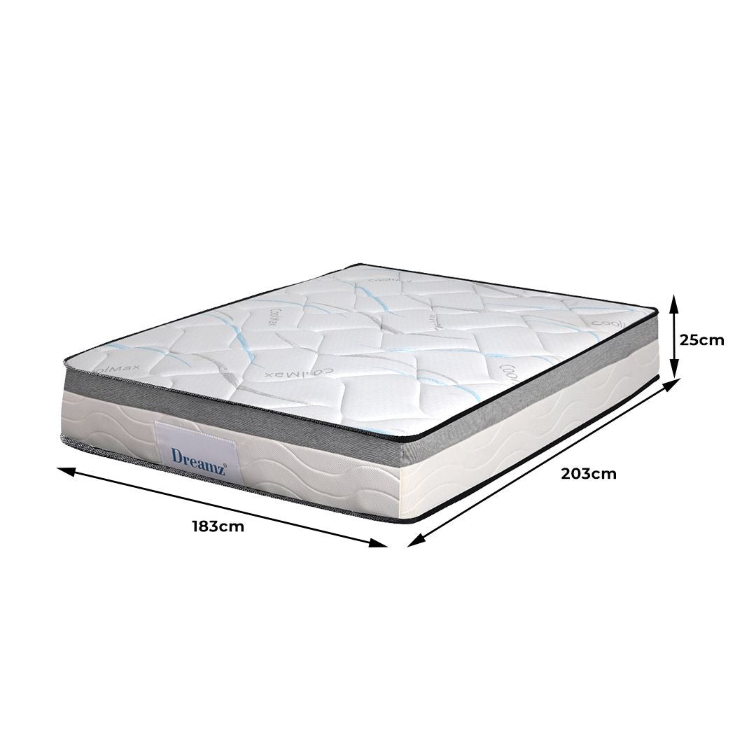 Verona 25cm Top Pocket Spring Medium Firm Premium Foam Mattress - King