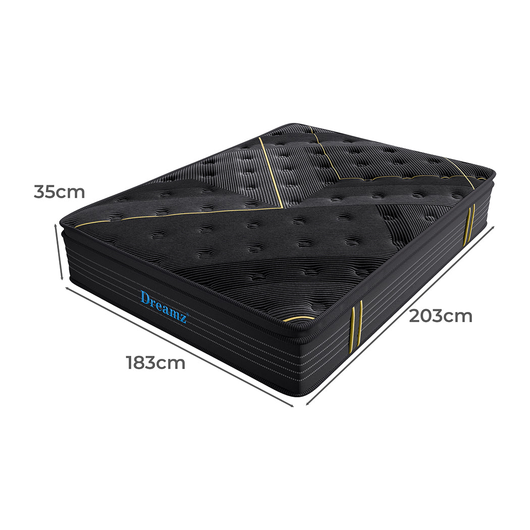 Nicola 35cm Spring Mattress Bamboo Euro Top Bed Pocket HD Egg Foam - King