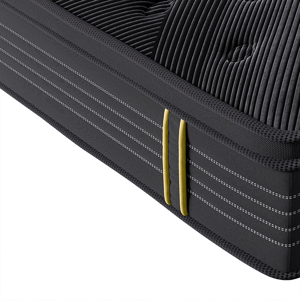 Nicola 35cm Spring Mattress Bamboo Euro Top Bed Pocket HD Egg Foam - Queen