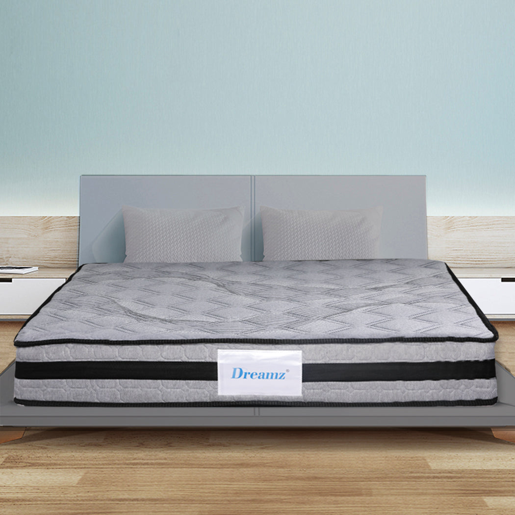 Charlotte 22cm Spring Foam Mattress Medium Firm Dark Grey - King