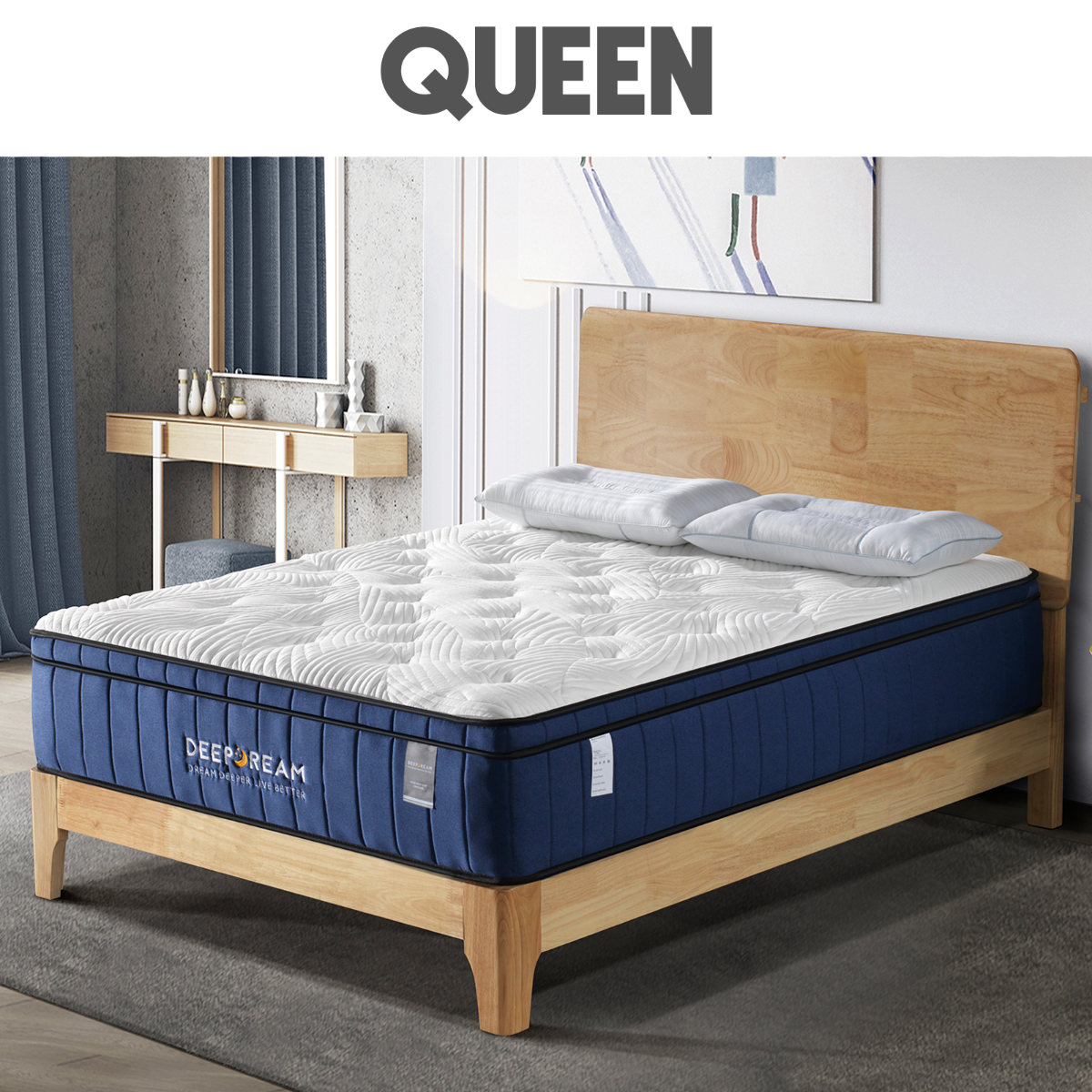 Aurelia 34cm Cool Gel Memory Foam Mattress 5 Zone Latex - Queen